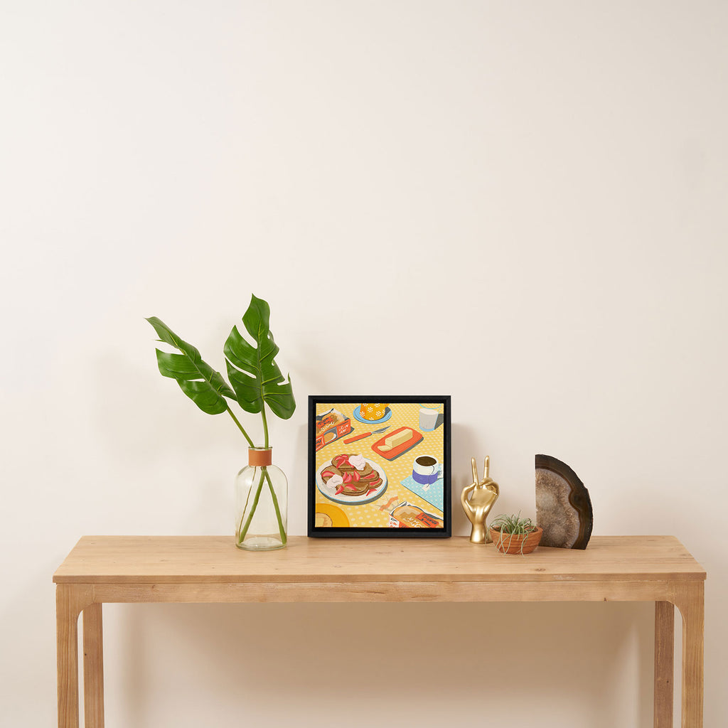 English Muffins for Breakfast Still LIfe Framed Canvas Print Gallery Image 3