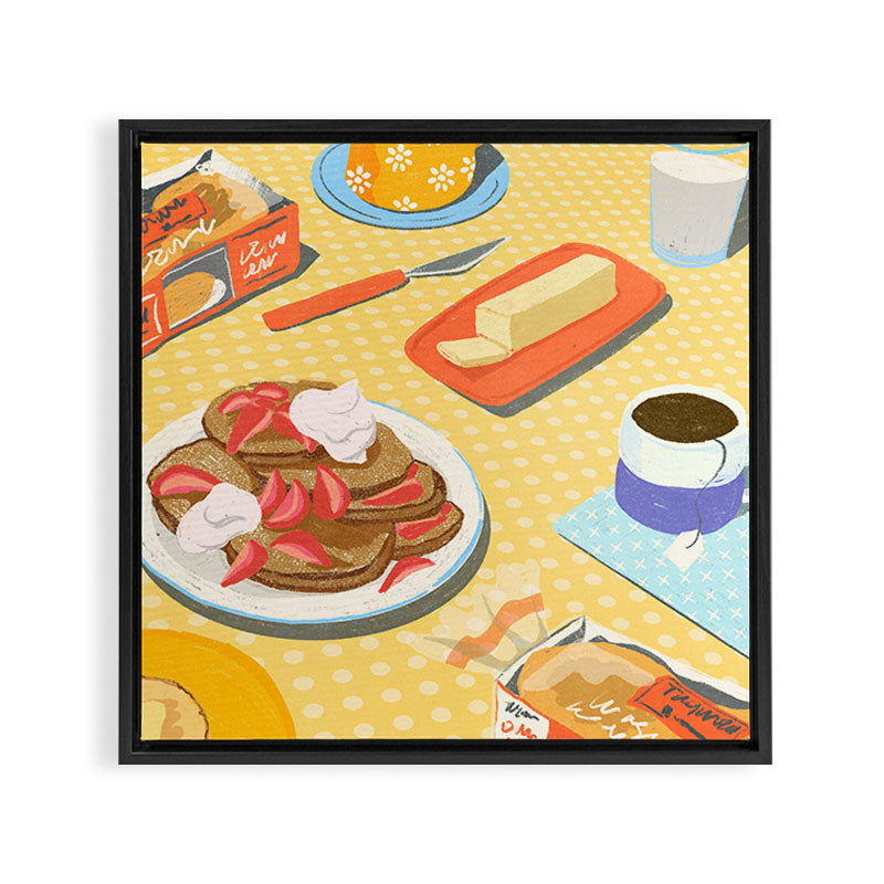 English Muffins for Breakfast Still LIfe Framed Canvas Print Gallery Image 3