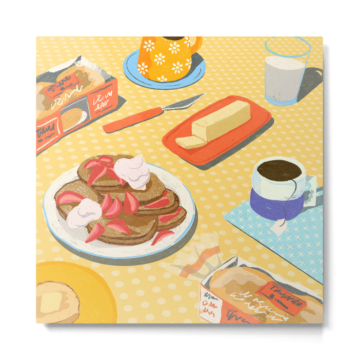 English Muffins for Breakfast Still LIfe Metal Print Gallery Image 1