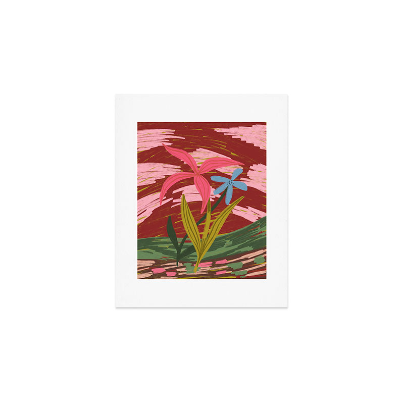 Expressionist Lilly Flowers  Art Print Gallery Image 1