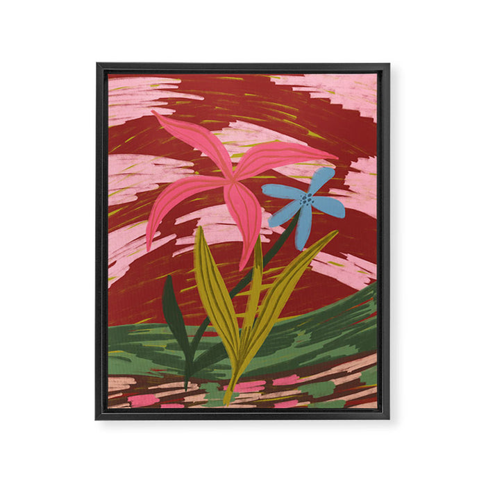 Expressionist Lilly Flowers  Framed Canvas Print Gallery Image 1