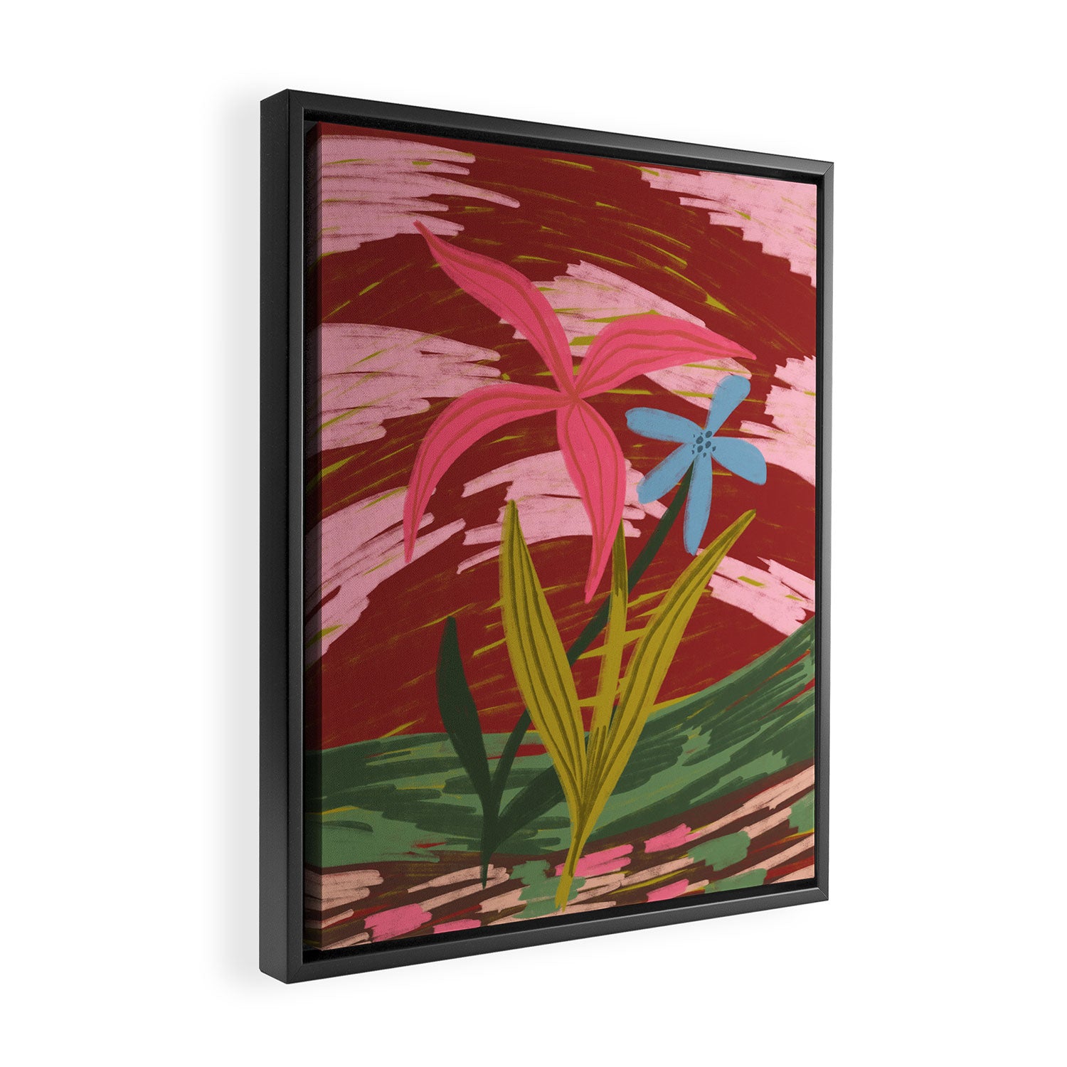 Expressionist Lilly Flowers  Framed Canvas Print Gallery Image 2