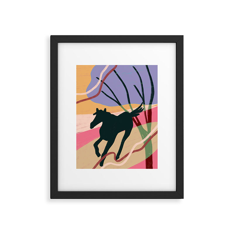 Expressive Running Horse in the Countryside  Framed Art Print Gallery Image 5