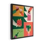 Festive Holiday Gift Exchange Illustration Framed Canvas Print Gallery Image 2