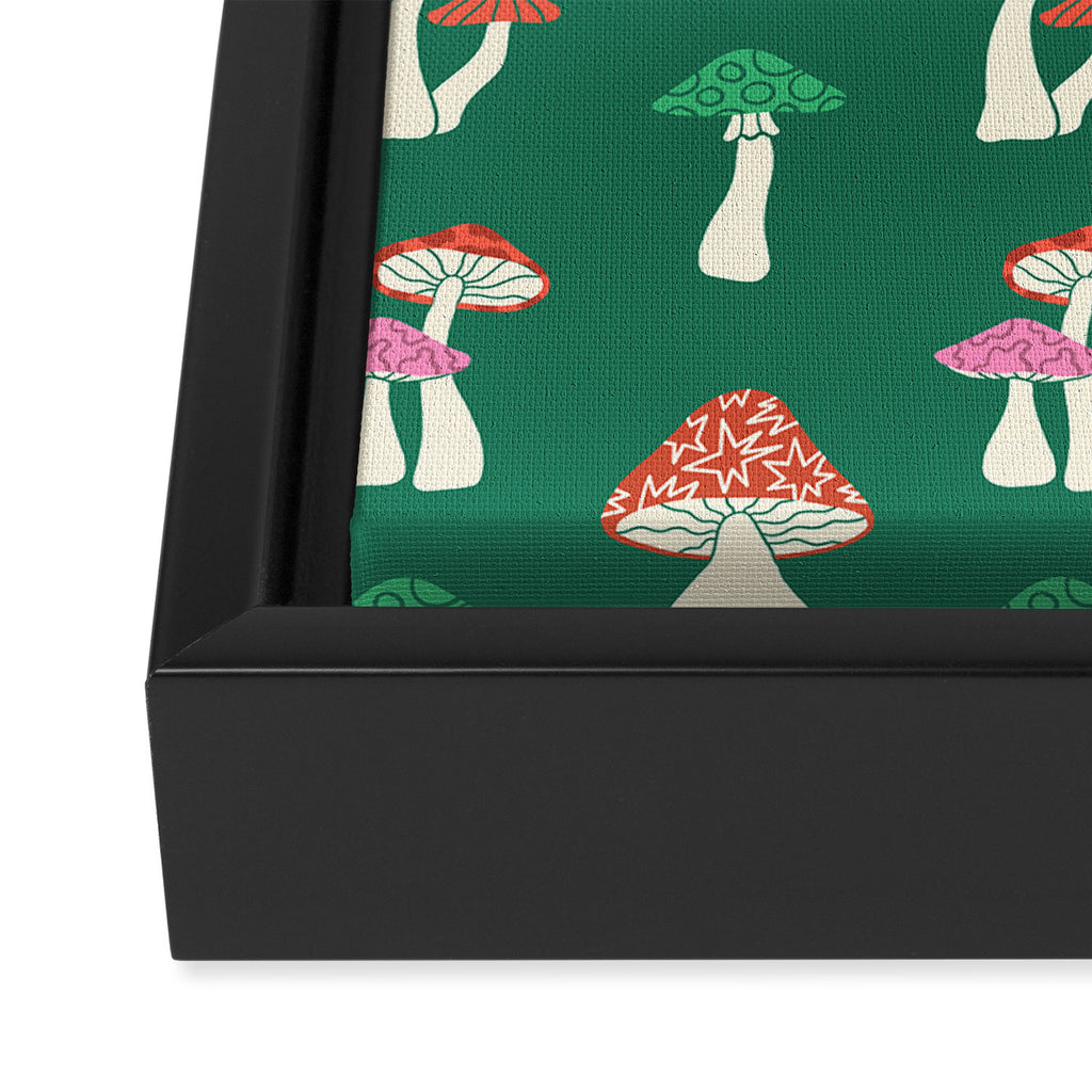 Festive Mushroom Pattern Framed Canvas Print Gallery Image 3
