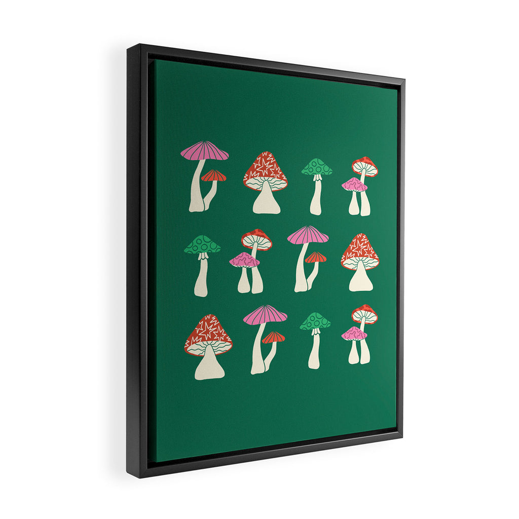 Festive Mushrooms Framed Canvas Print Gallery Image 2