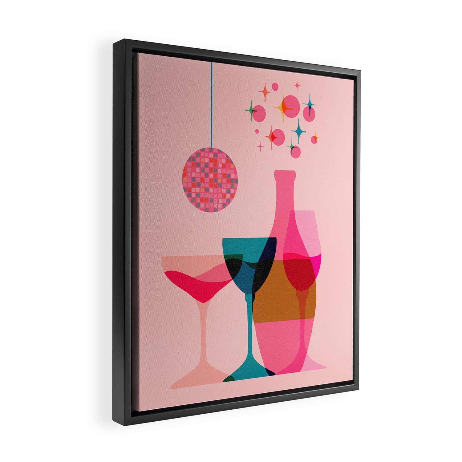 First Bubbly then Disco  Framed Canvas Print Gallery Image 2