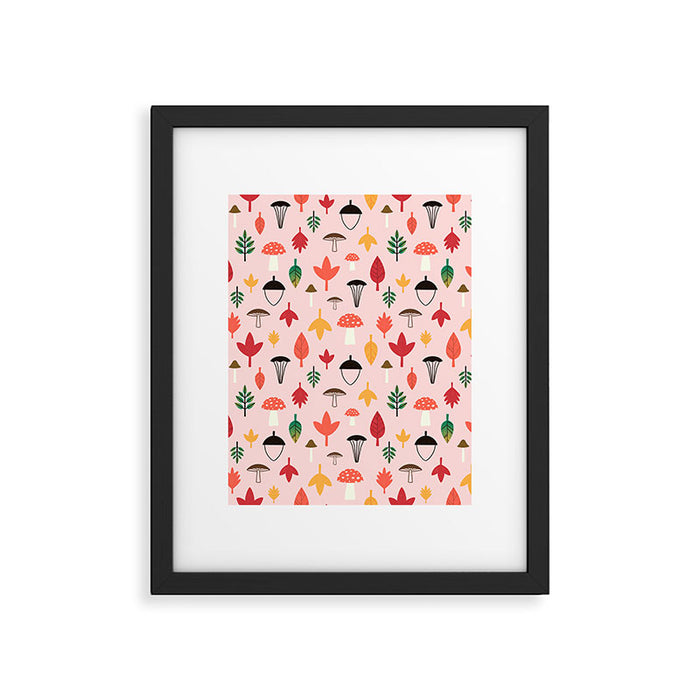 Foraged Mushrooms and Fall Acorns Framed Art Print Gallery Image 1
