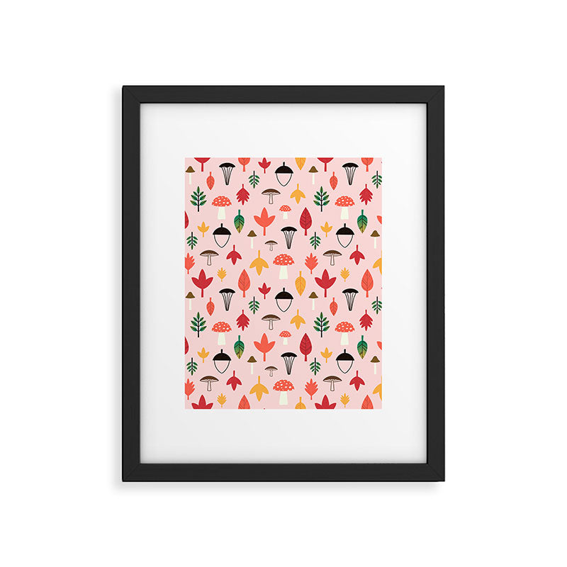 Foraged Mushrooms and Fall Acorns Framed Art Print Gallery Image 6