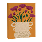 Ivory Vintage Flower Vase on Marigold Canvas Print Gallery Image 3