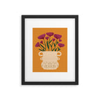 Ivory Vintage Flower Vase on Marigold Framed Art Print Gallery Image 5