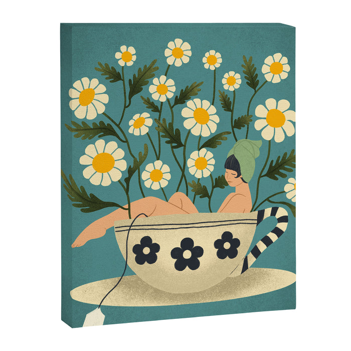 Lady in a Chamomile Tea Bath Canvas Print Gallery Image 1