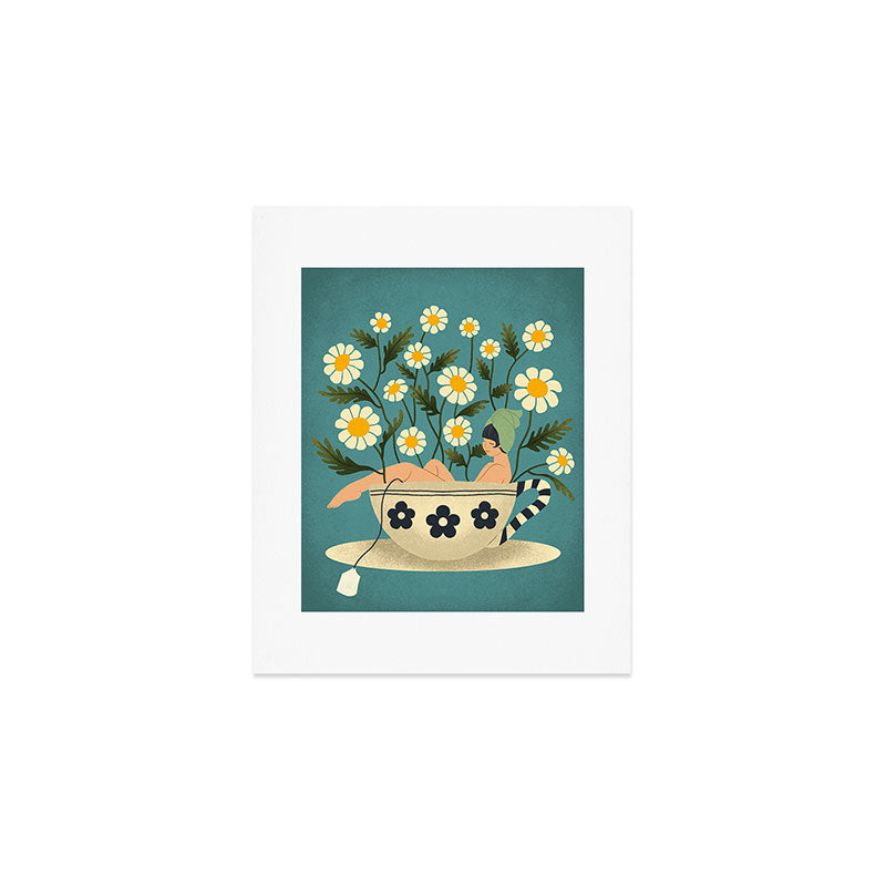 Lady in a Chamomile Tea Bath Art Print Gallery Image 1