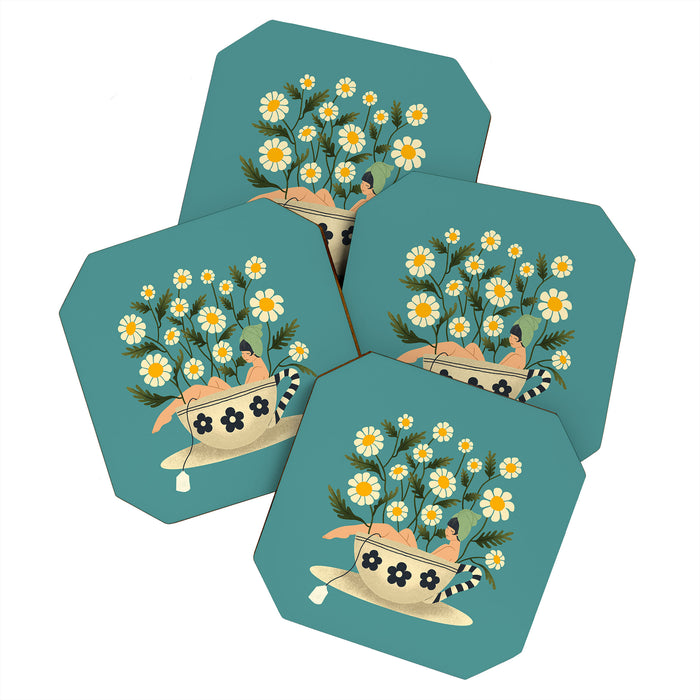 Lady in a Chamomile Tea Bath Coaster Gallery Image 1