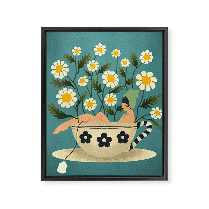Lady in a Chamomile Tea Bath Framed Canvas Print Gallery Image 8