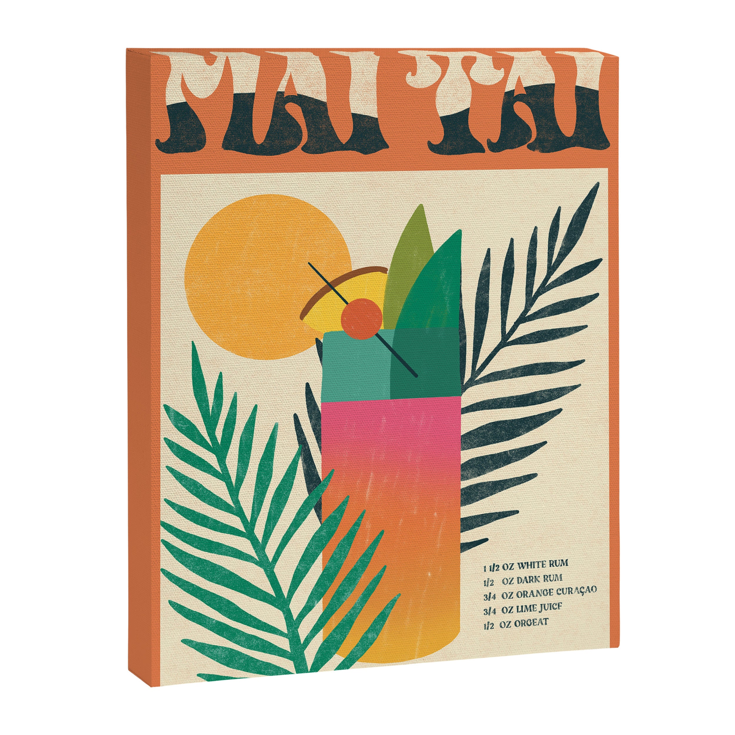 Mai Tai Vintage Cocktail Recipe  Canvas Print Gallery Image 6
