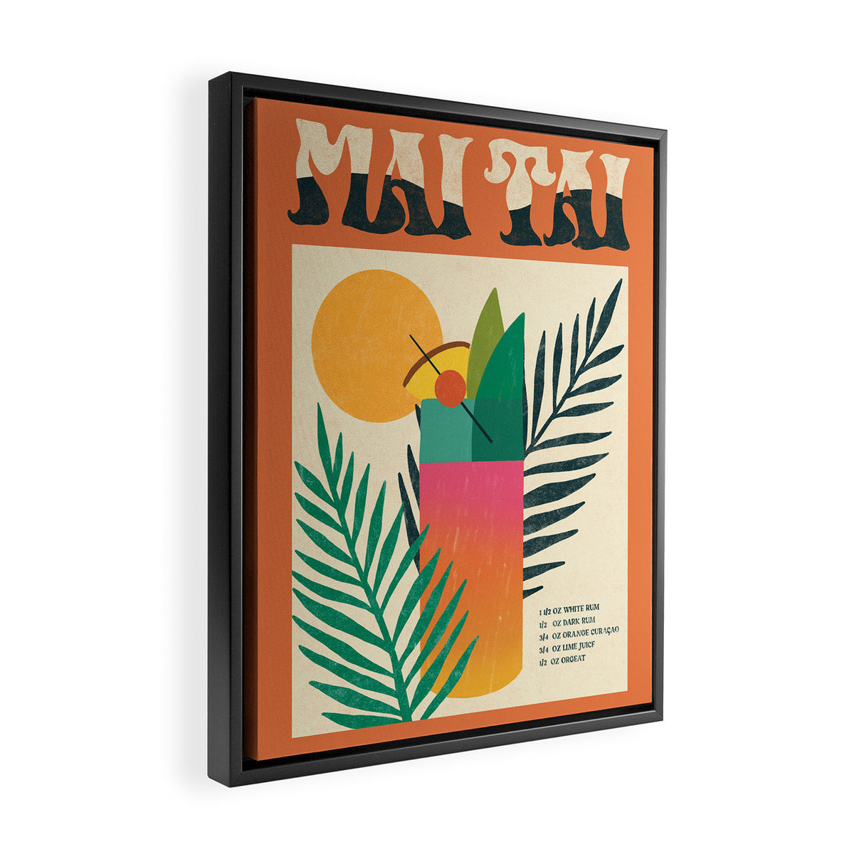 Mai Tai Vintage Cocktail Recipe  Framed Canvas Print Gallery Image 2