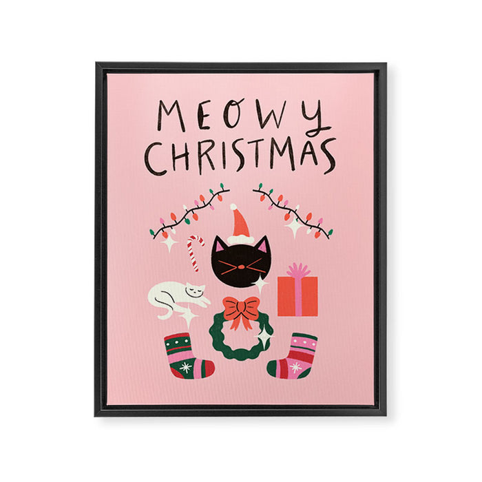 Meowy Christmas Framed Canvas Print Gallery Image 1