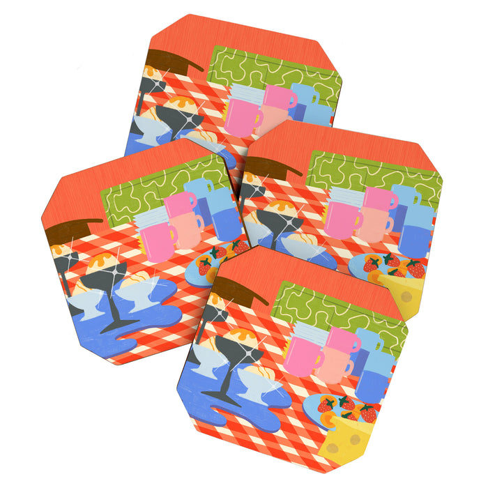 Midcentury Ice Cream Sundae Still Life Coaster Gallery Image 1