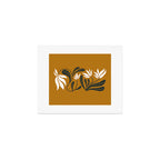 Mid-century lilies on ochre  Art Print Gallery Image 1