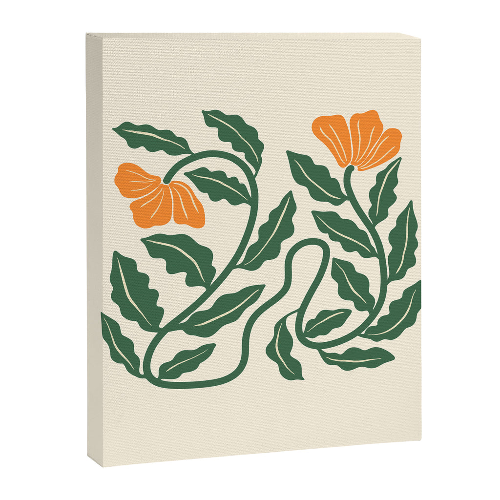 Midcentury Nasturtium on Vines Canvas Print Gallery Image 8