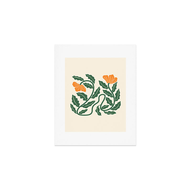 Midcentury Nasturtium on Vines Art Print Gallery Image 1