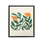 Midcentury Nasturtium on Vines Framed Canvas Print Gallery Image 8