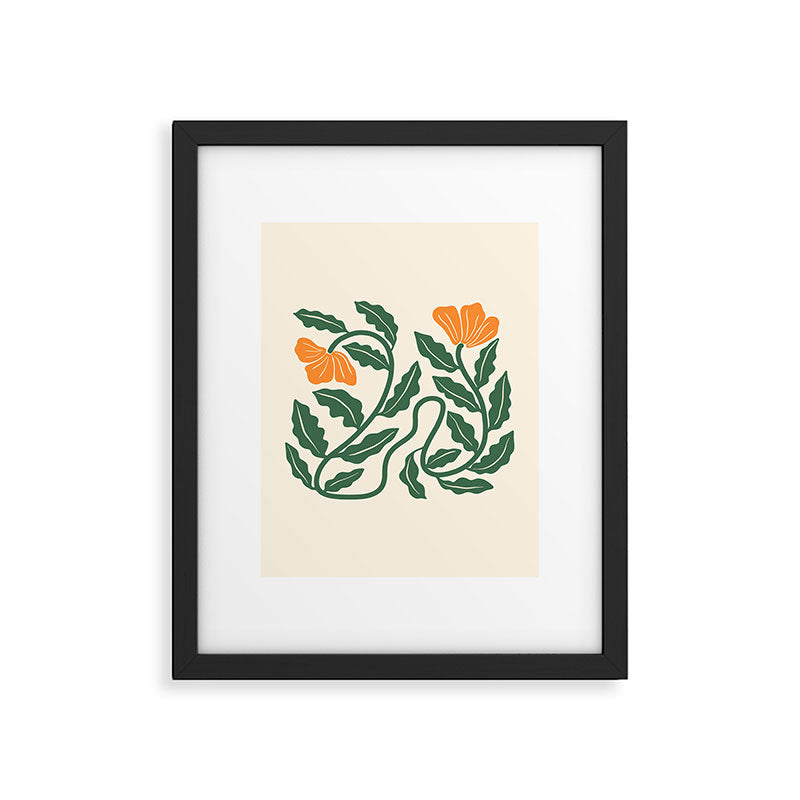 Midcentury Nasturtium on Vines Framed Art Print Gallery Image 4