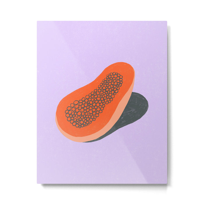 Minimalist Papaya Metal Print Gallery Image 1