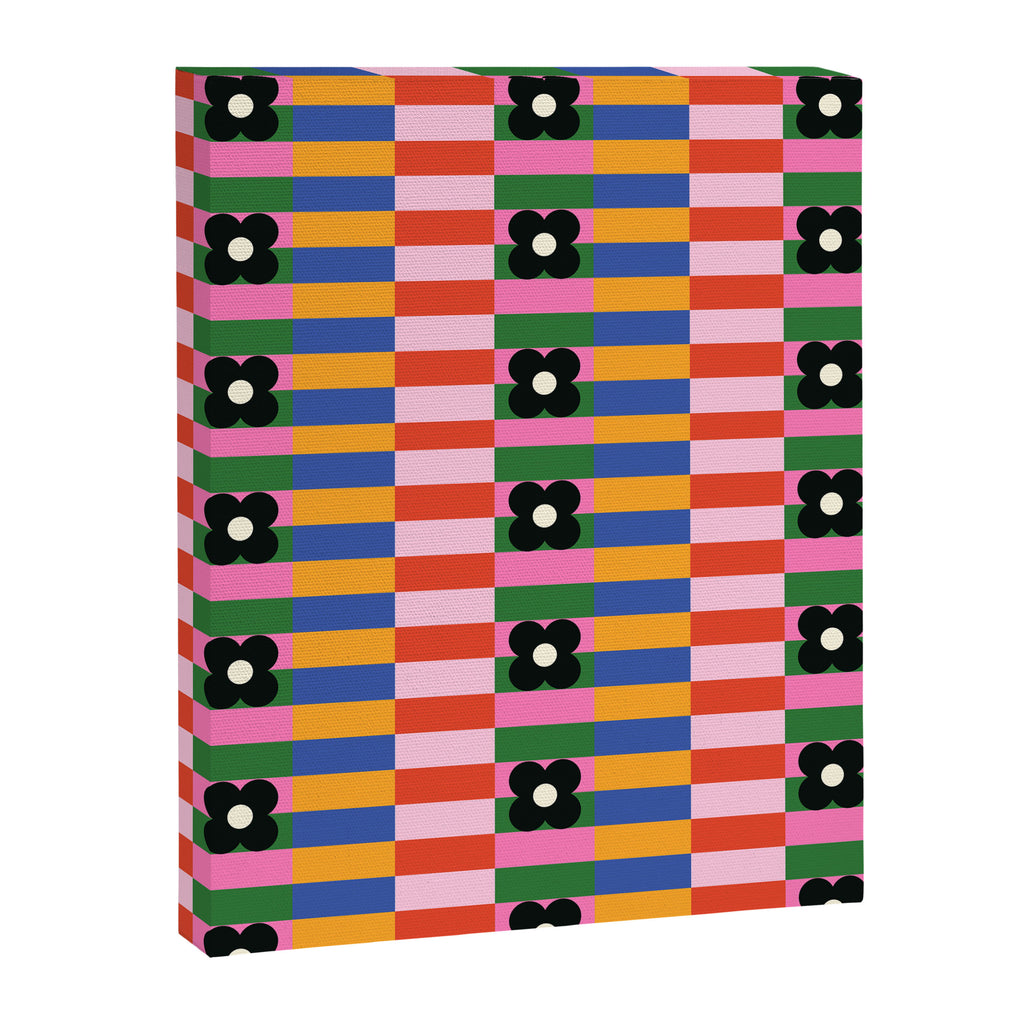 Mod Color Blocked Flower Pattern Canvas Print Gallery Image 8