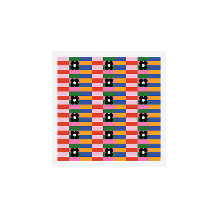 Mod Color Blocked Flower Pattern Art Print Gallery Image 1