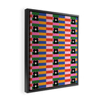 Mod Color Blocked Flower Pattern Framed Canvas Print Gallery Image 2