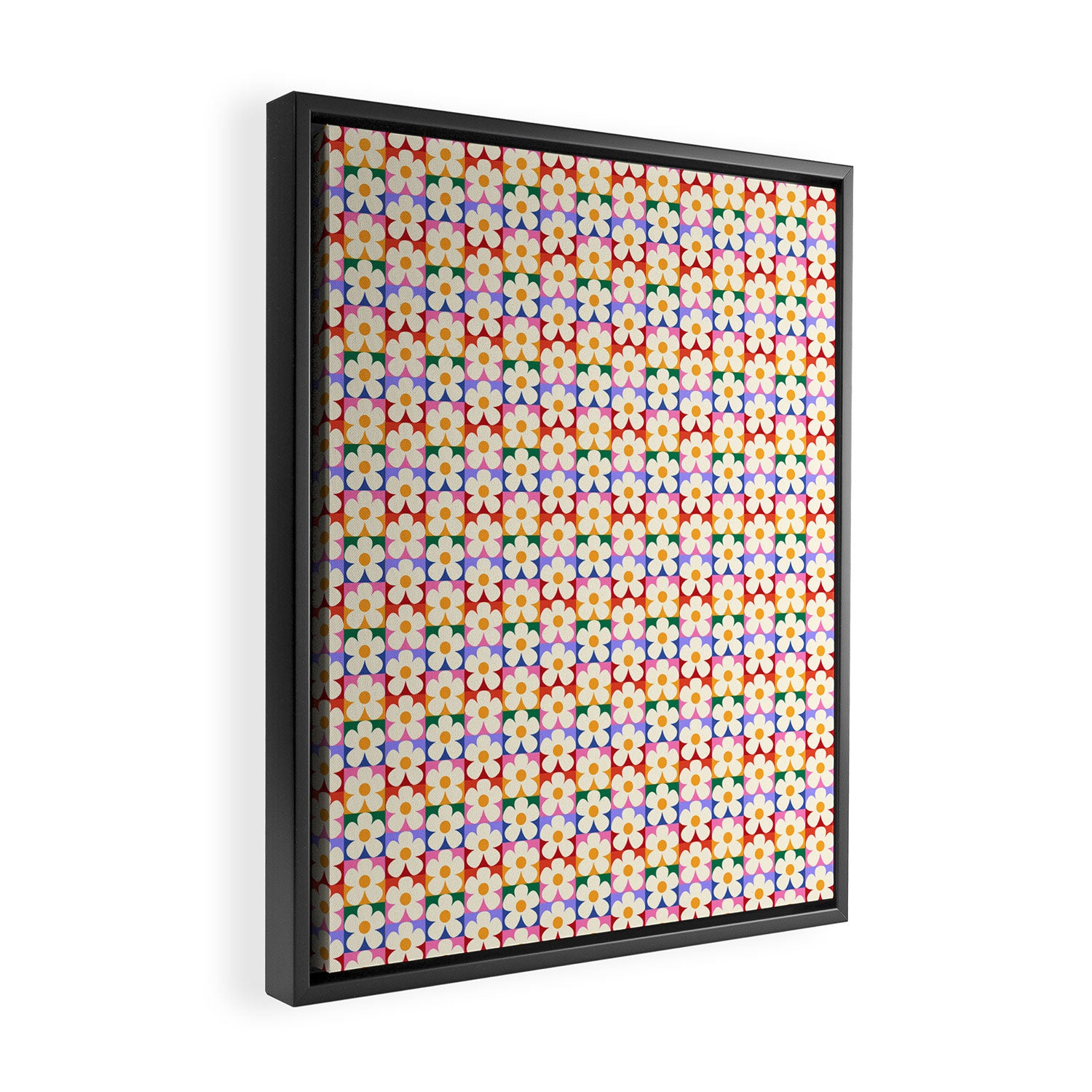 Mod Daisies  Framed Canvas Print Gallery Image 2
