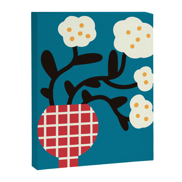 Modern Minimalist Cotton Flowers Canvas Print Gallery Image 1
