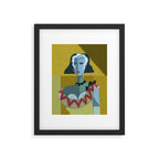 Modernist Woman Portrait, 1920s Cubist Illustration in Earthy Tones Framed Art Print Gallery Image 5