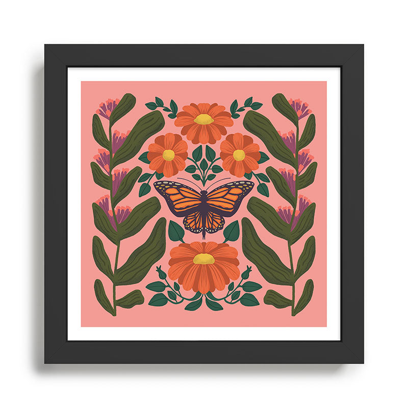 Monarch Butterfly and Milkweed  Framed Art Print Gallery Image 1