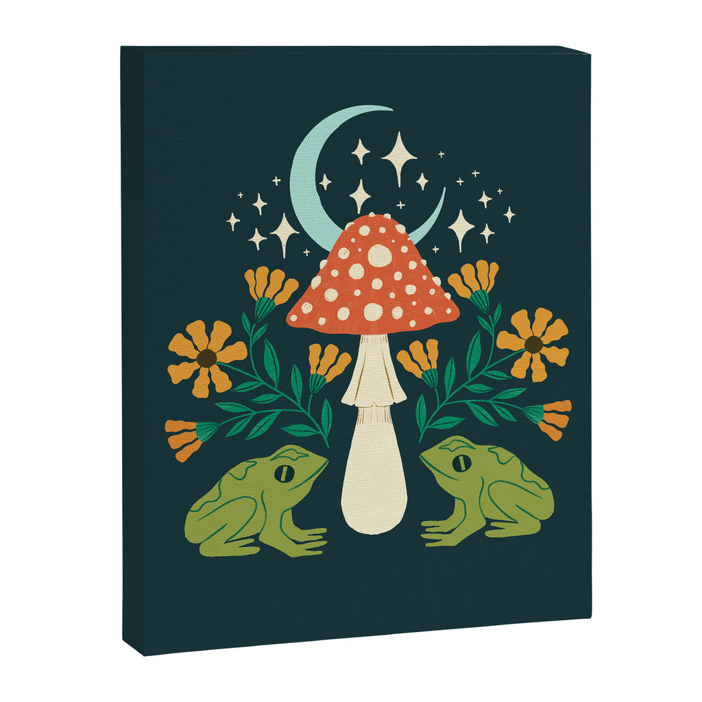 Moonlight Flower Frogs and Mushroom Canvas Print Gallery Image 8