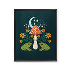 Moonlight Flower Frogs and Mushroom Framed Canvas Print Gallery Image 8