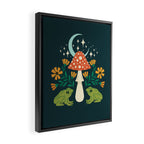 Moonlight Flower Frogs and Mushroom Framed Canvas Print Gallery Image 2