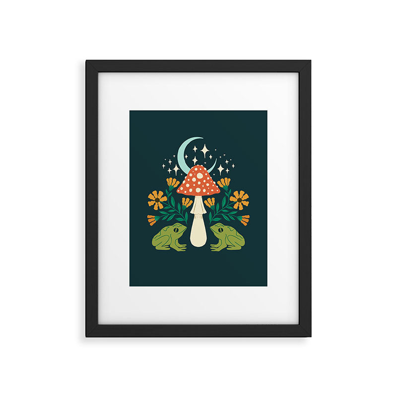Moonlight Flower Frogs and Mushroom Framed Art Print Gallery Image 6