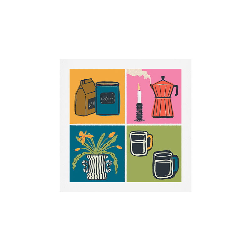 Morning Coffee Essentials Still Life Art Print Gallery Image 1