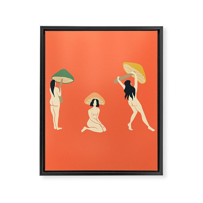 Mushroom Ladies Framed Canvas Print Gallery Image 3