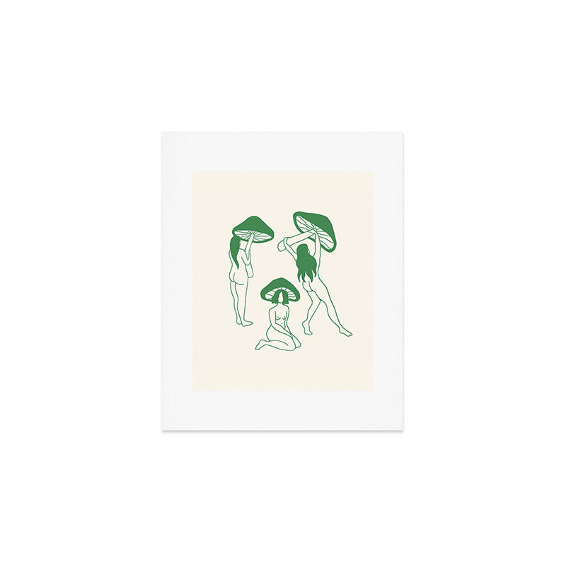Mushroom Ladies Line Art Art Print Gallery Image 1