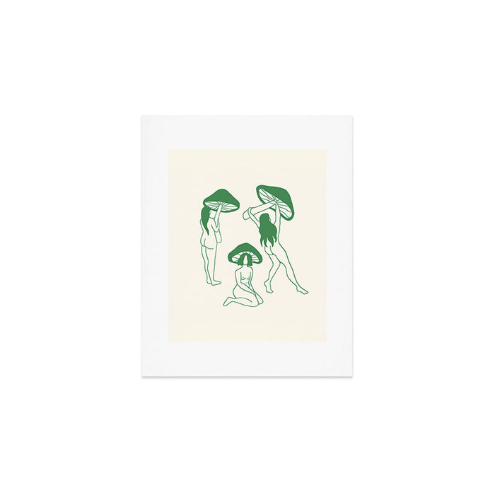 Mushroom Ladies Line Art Art Print Gallery Image 1
