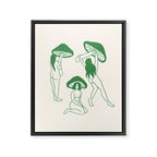 Mushroom Ladies Line Art Framed Canvas Print Gallery Image 8