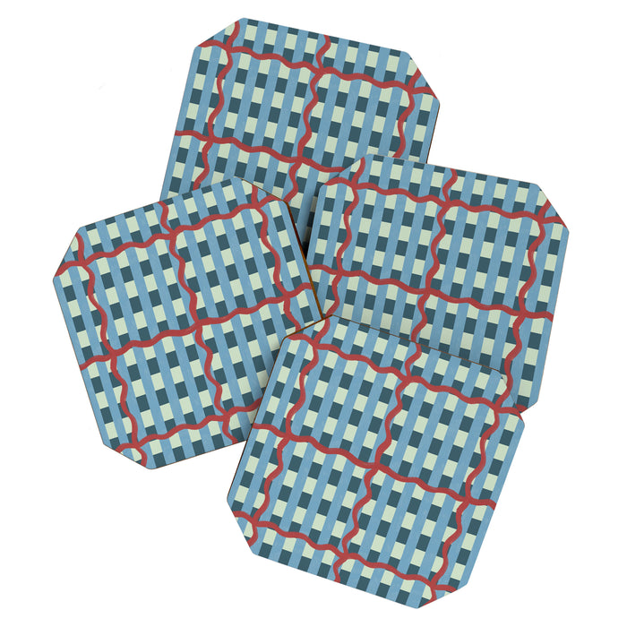 Nautical Rustic Plaid Coaster Gallery Image 1