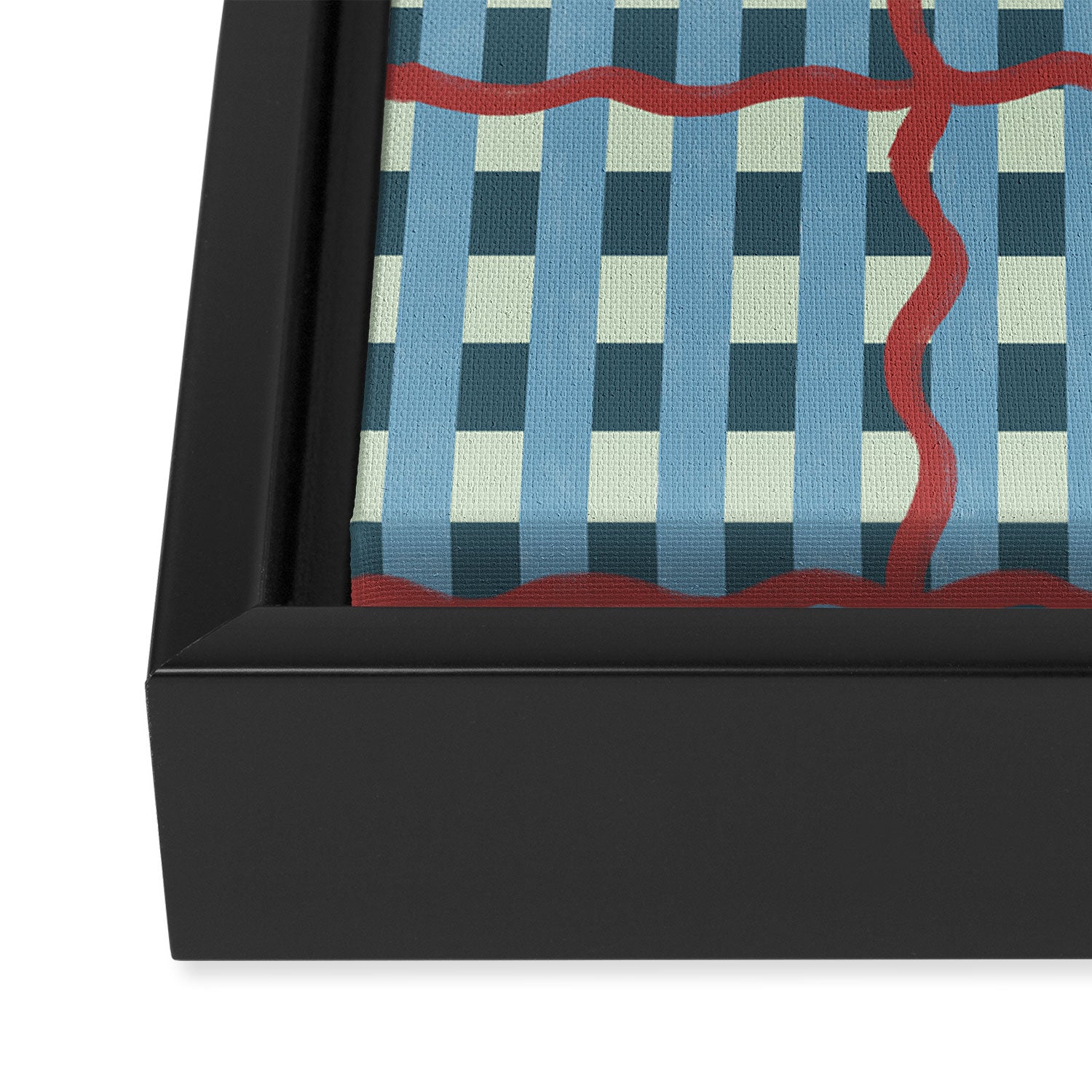 Nautical Rustic Plaid Framed Canvas Print Gallery Image 3
