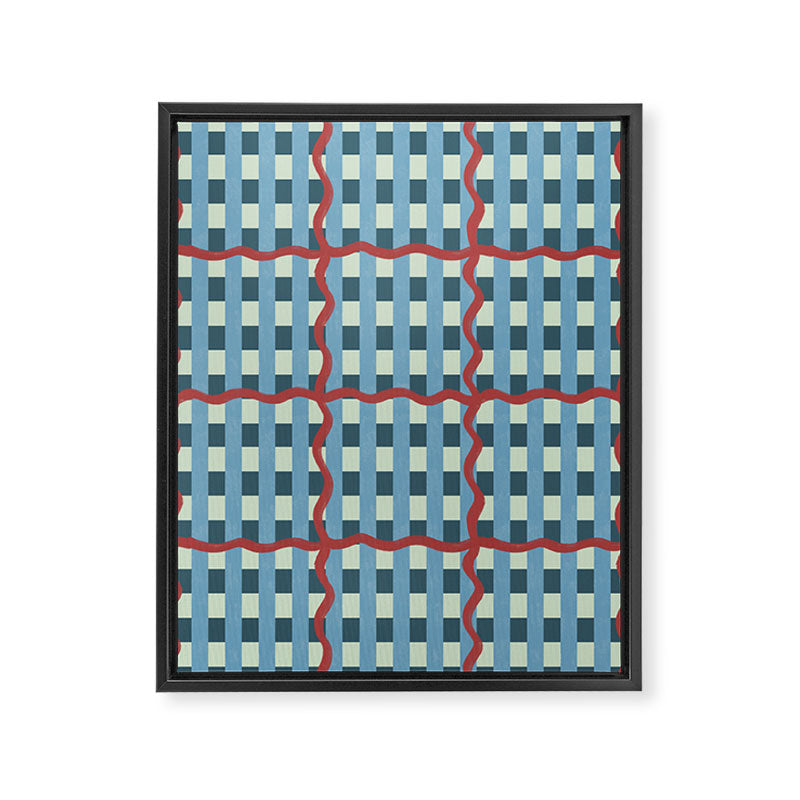 Nautical Rustic Plaid Framed Canvas Print Gallery Image 8