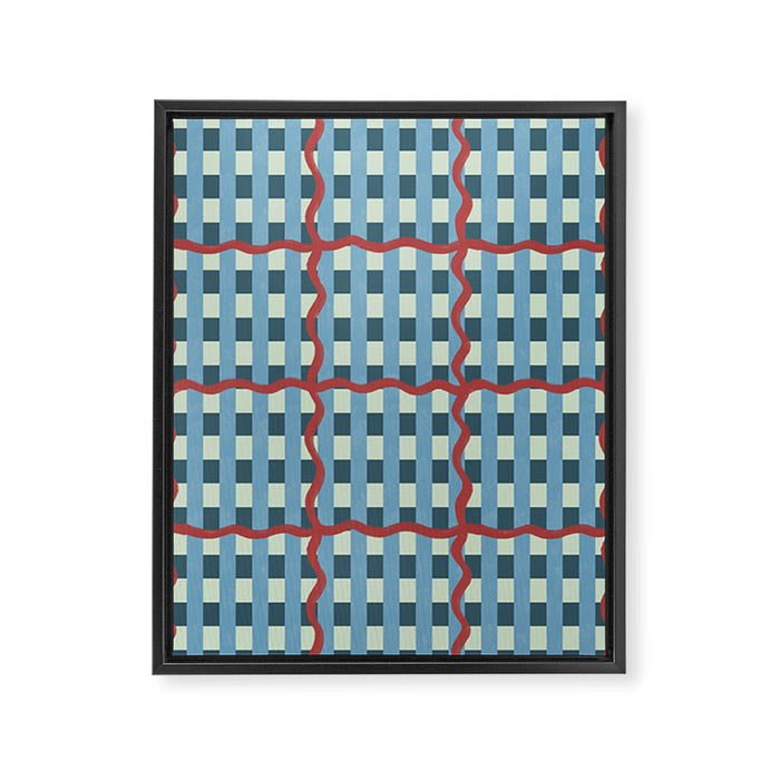 Nautical Rustic Plaid Framed Canvas Print Gallery Image 1