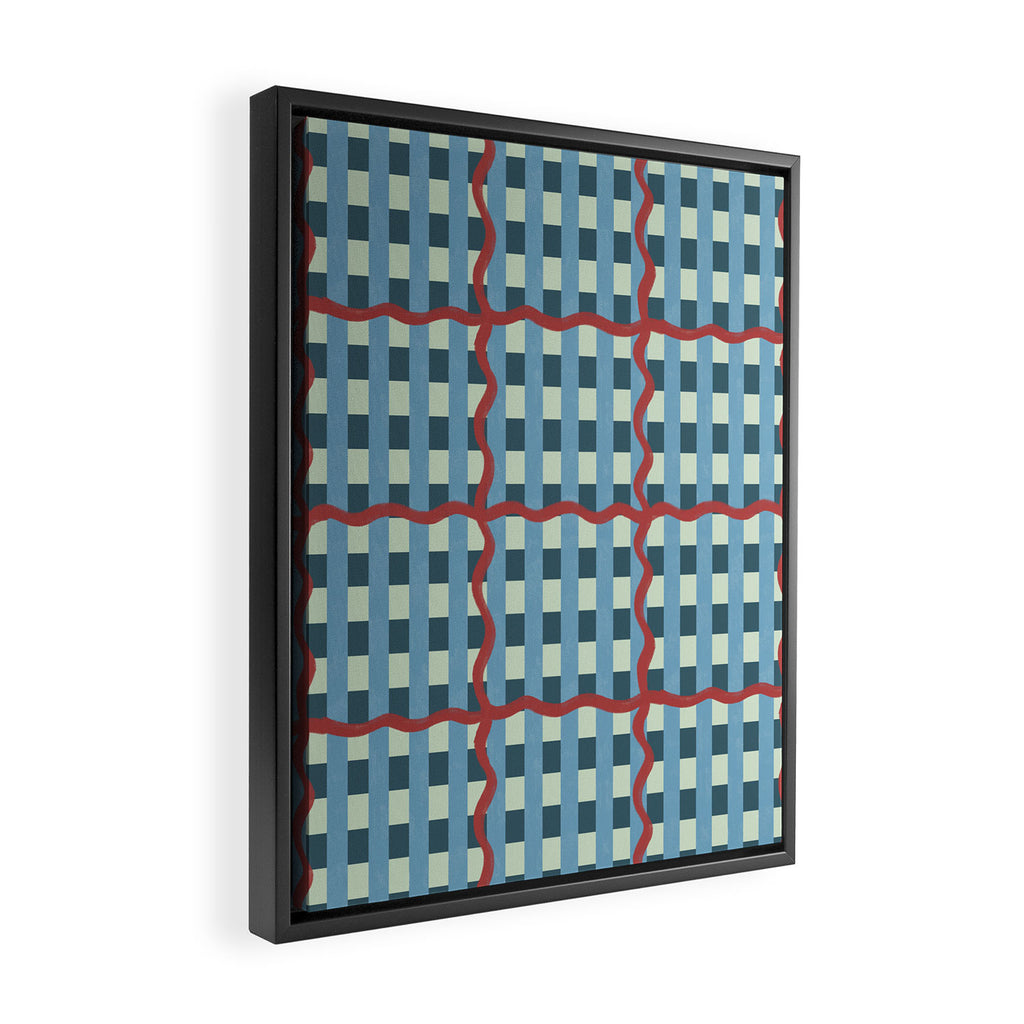 Nautical Rustic Plaid Framed Canvas Print Gallery Image 2